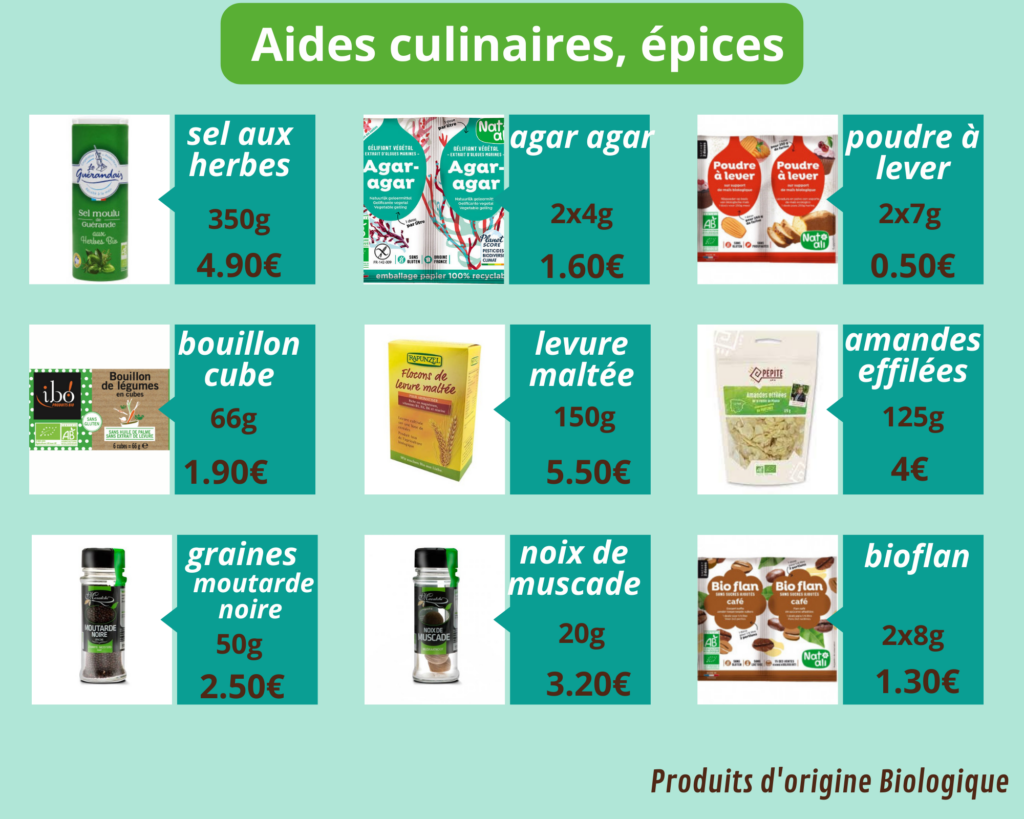 aides culinaires