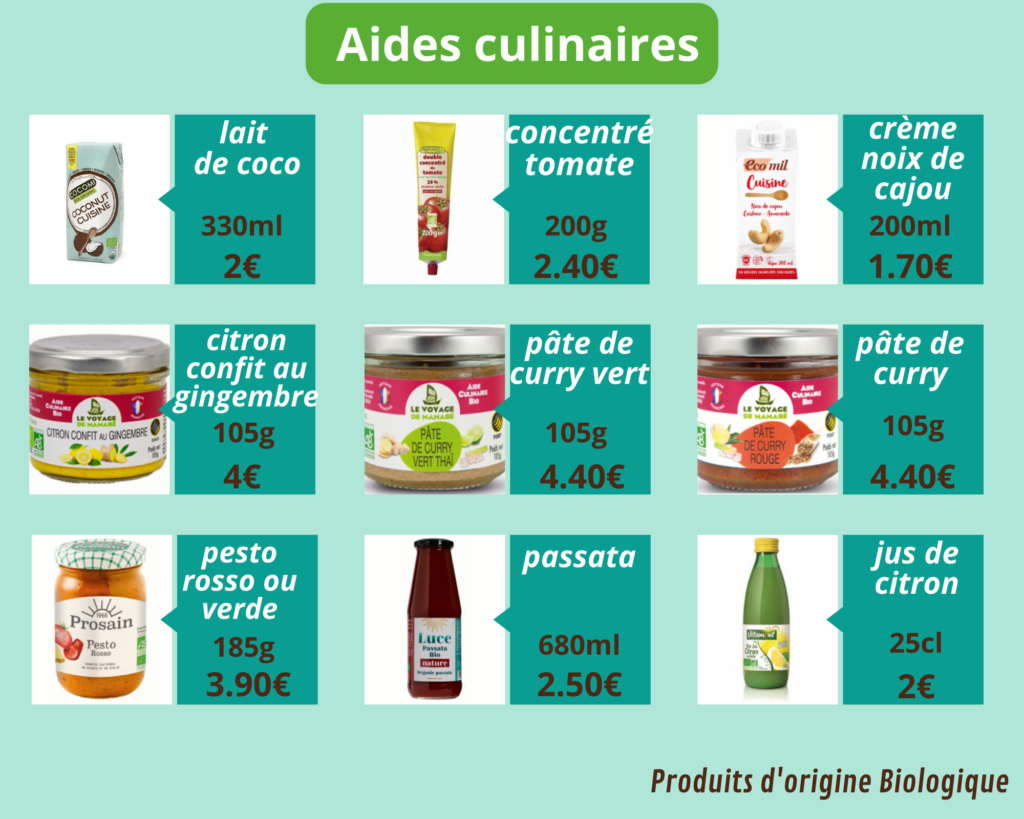 aides culinaires