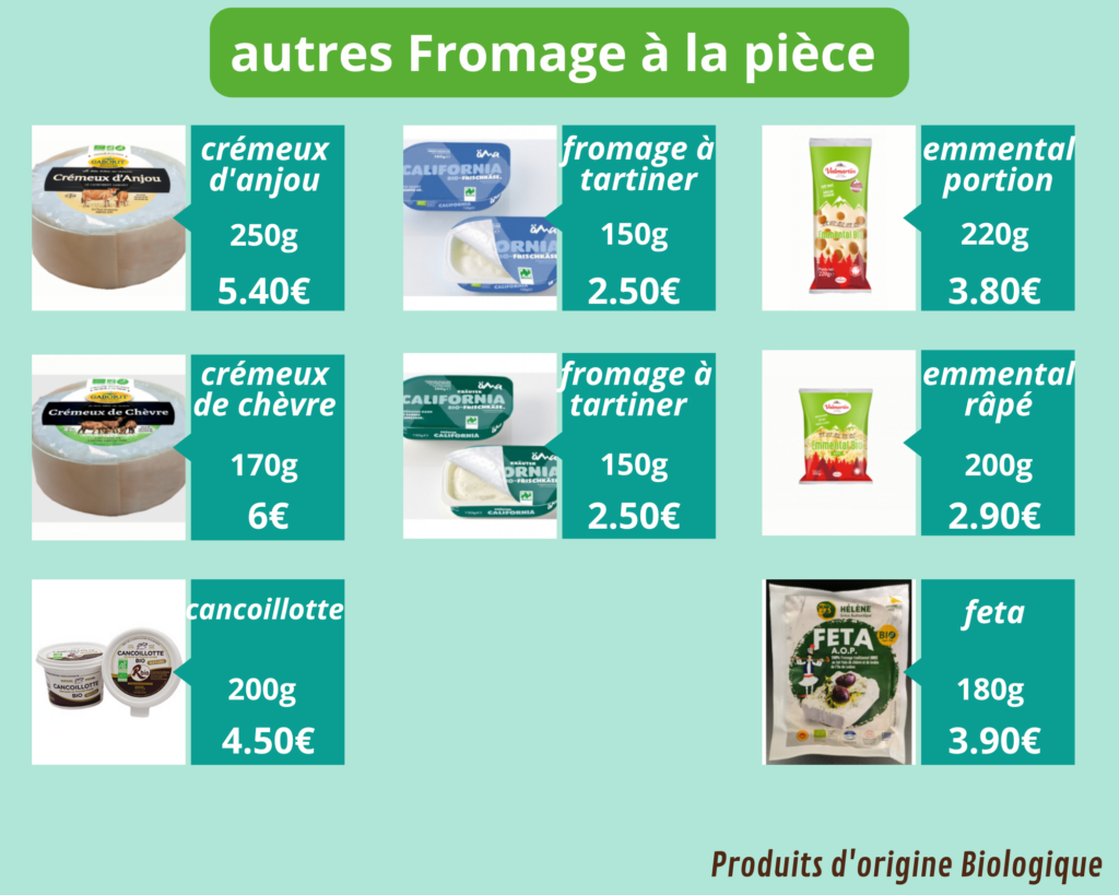 fromages à la pièce