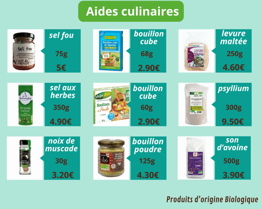 aides culinaires