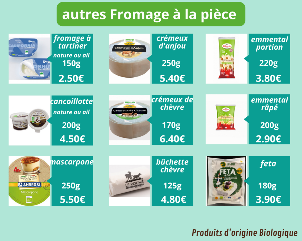 fromages à la pièce