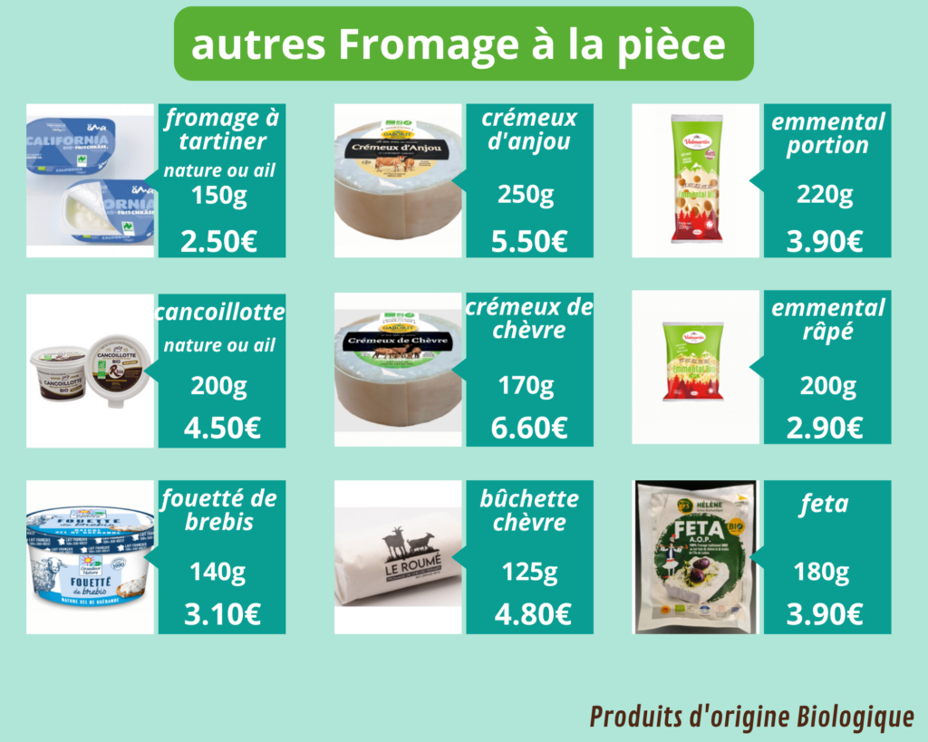 fromages à la pièce