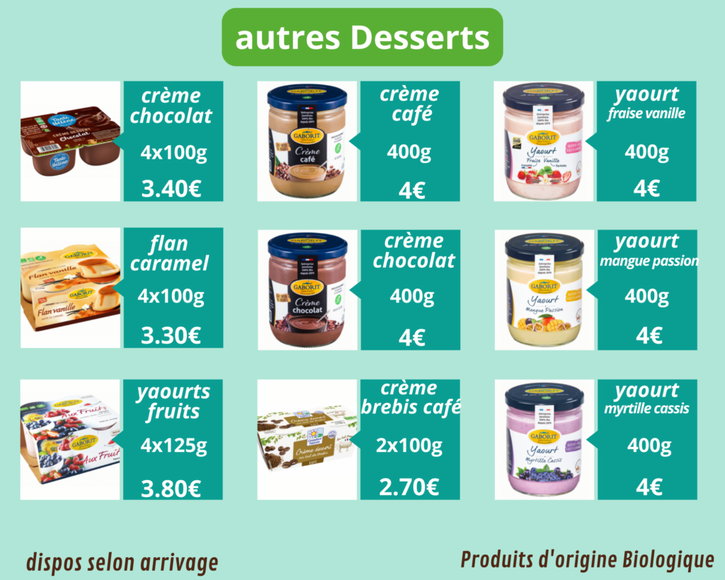 desserts