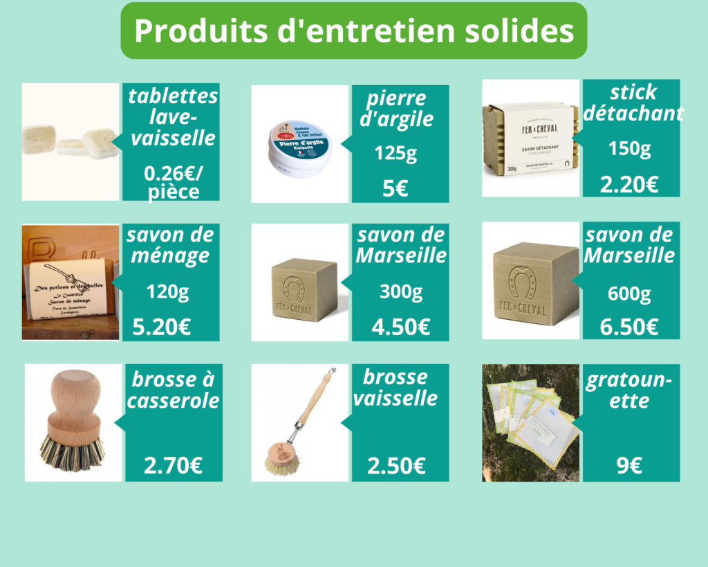 produits d'entretien solide